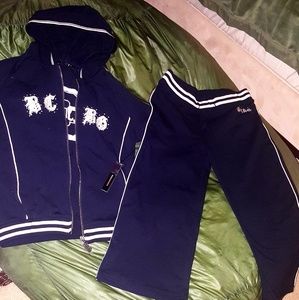 BCBGMAXAZRIA 2pc HOODED TOP & PANTS